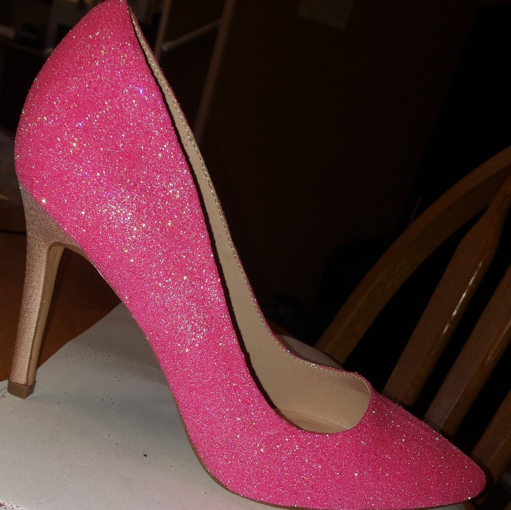 Pink glitter heels